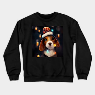 Christmas Beagle - Cute Dog On a Winter Christmas Day Crewneck Sweatshirt